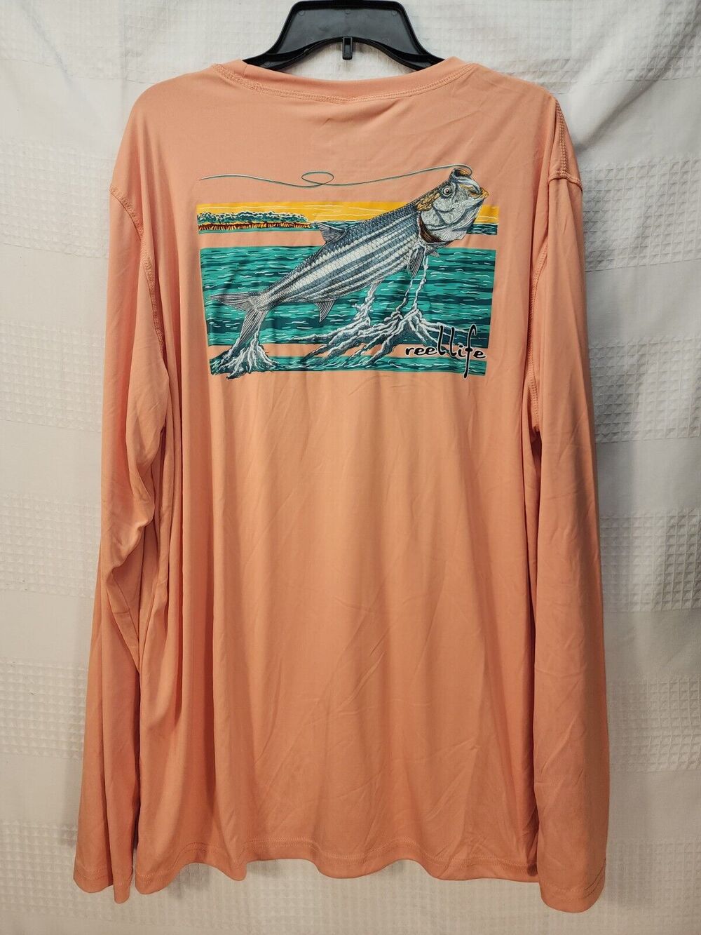 Reel Life Shirt Size XL Long Sleeve Fishing Graphic Sun Defender Beach 3291